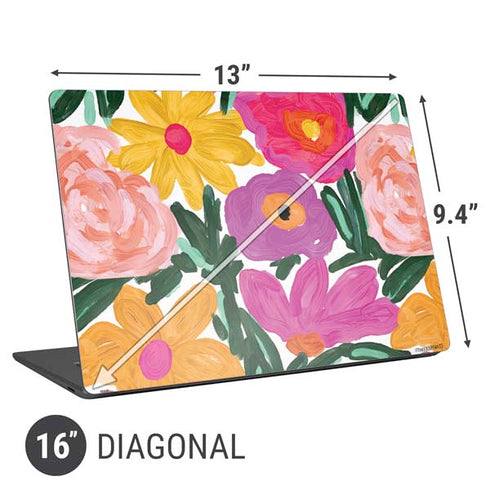 Bouffants and Broken Hearts Painterly Garden Universal Laptop 16in (13 x 9.4in) Skin
